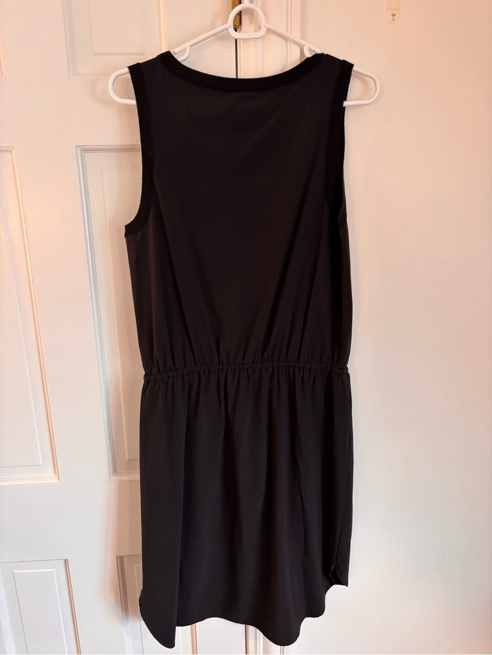 Athleta Black Sleeveless Drawstring-Waist Mini Dress - Picture 2 of 4